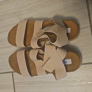 Steve Madden Kimmie Platform Espadrille Blush Nude Fitted Wedge Heeled Sandals
